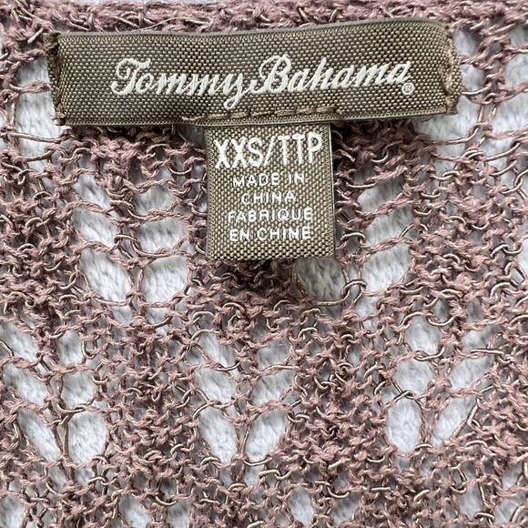 Tommy Bahama Brown Open Knit Maxi Dress Cover Up‎ Cotton Linen Blend Women's XXS - Picture 4 of 8